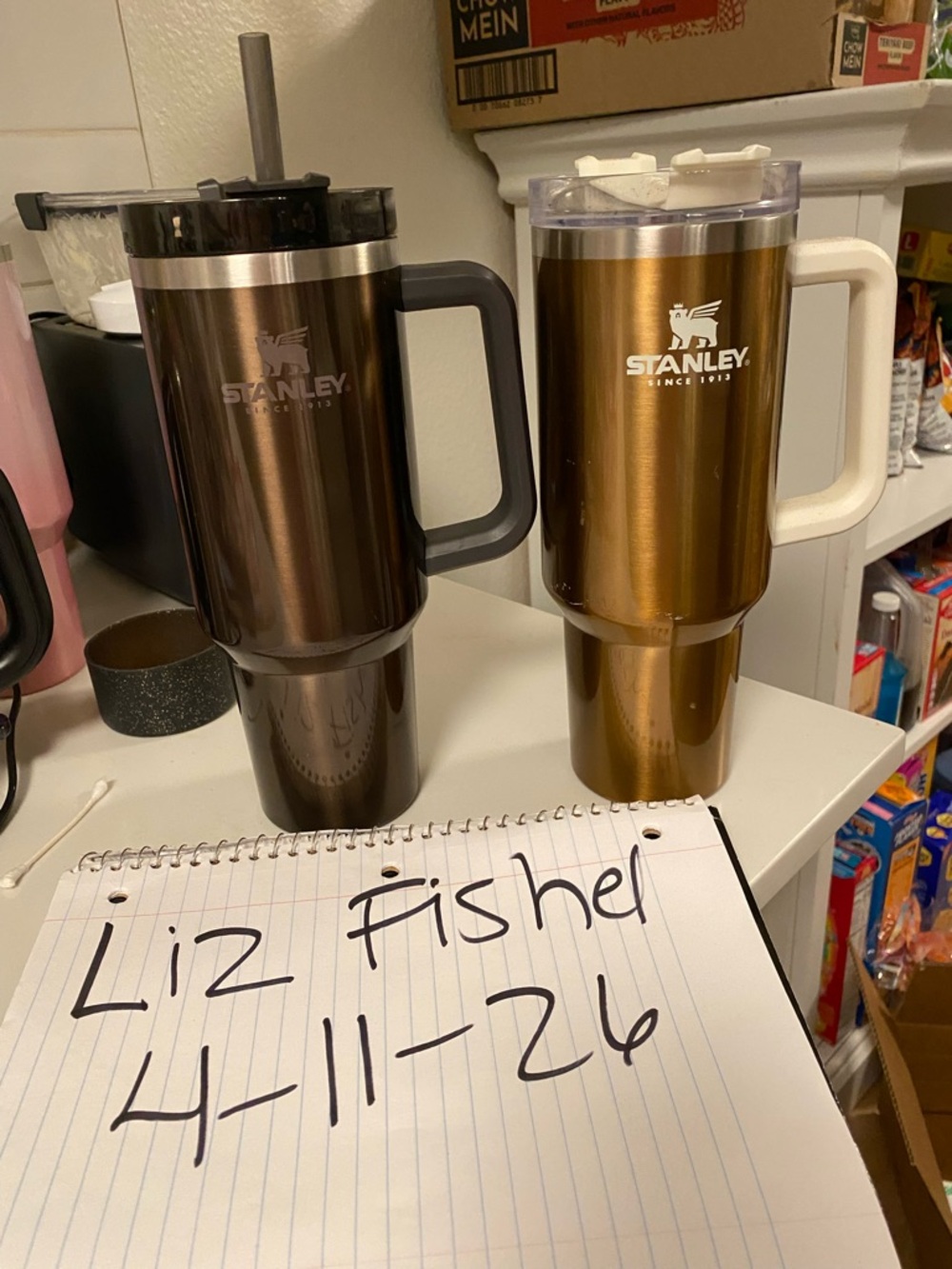 Stanley HTF LIMITED EDITON STORM GLASS & GOLDEN GLASS Travel Mugs with Handles